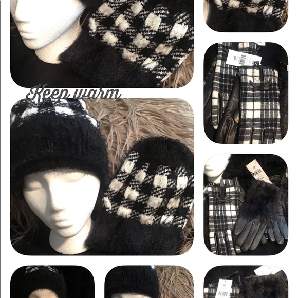 Black and white woollen hat. New never worn - Picture 4 of 8